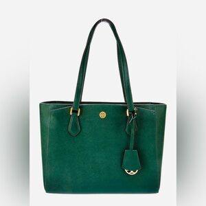 Tory Burch Emerald Green Structured Tote